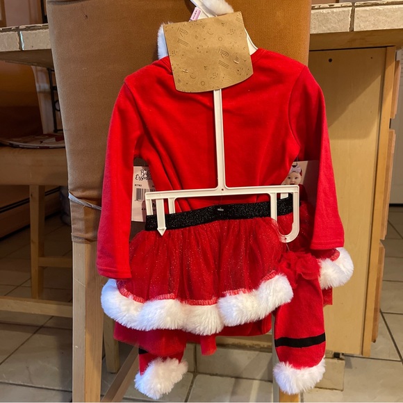 Baby Essentials Santa 4-Piece Bodysuit,tule,Leg Warmers & Headband Size 9 Months - Picture 13 of 17